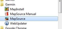 Abra Garmin MapSource